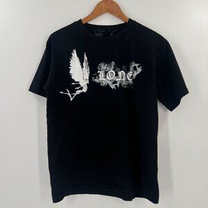 VLONE Size M Black Smoke V Logo T-Shirt Angel Skeleton Graphic Streetwear